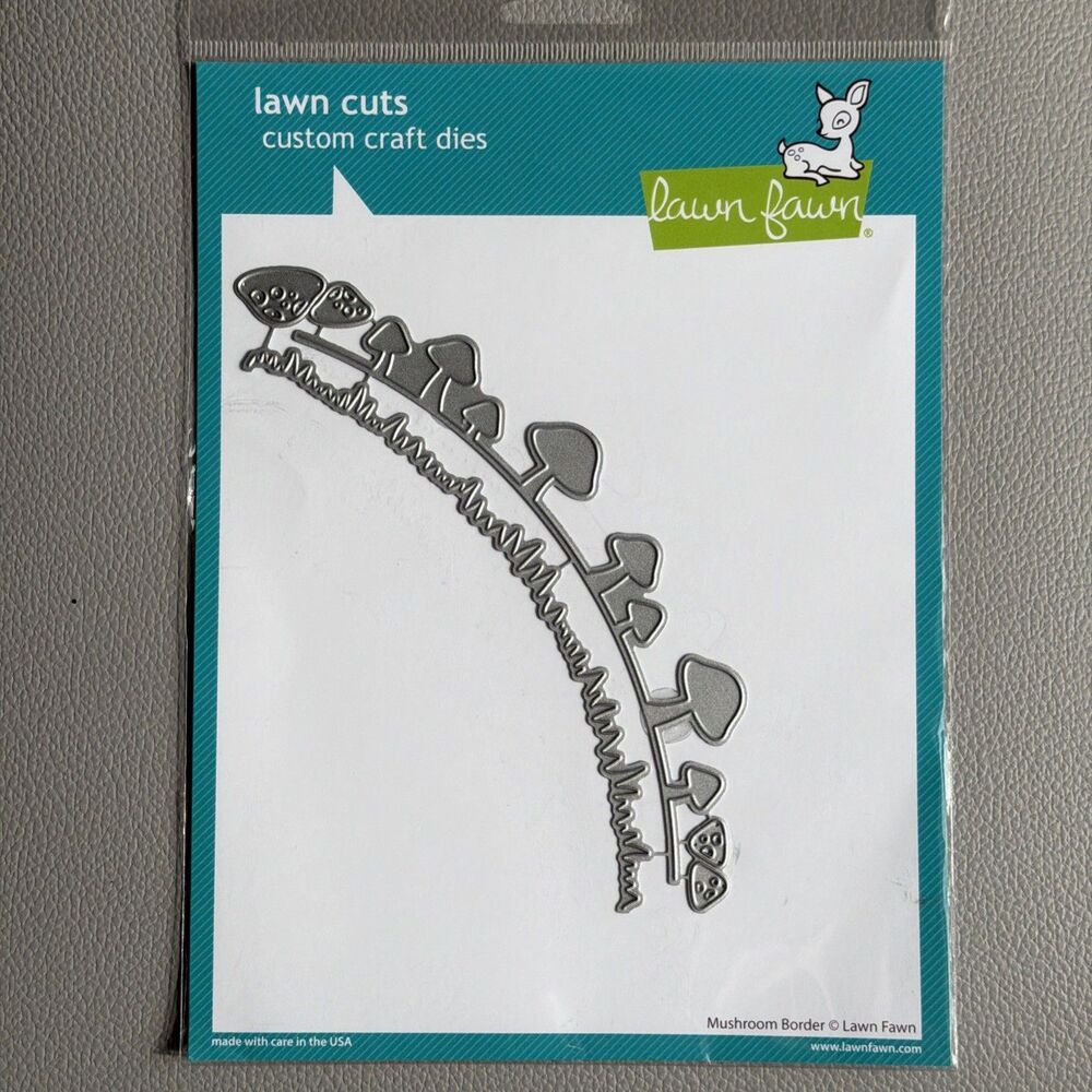 Lawn Fawn Mushroom Border Dies Cardmaking Scrapbooking Art Craft Layered Paper